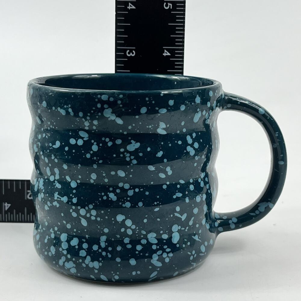 Starbucks 2023 Blue Ribbed Mug 12oz Ceramic Speckled Handle Coffee Cup Modern - Picture 7 of 8